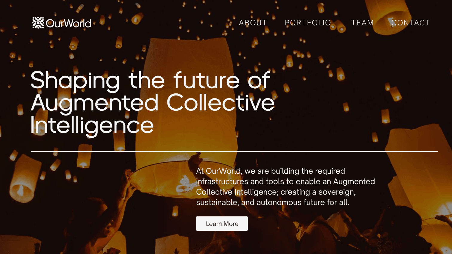 OurWorld website after rebrand